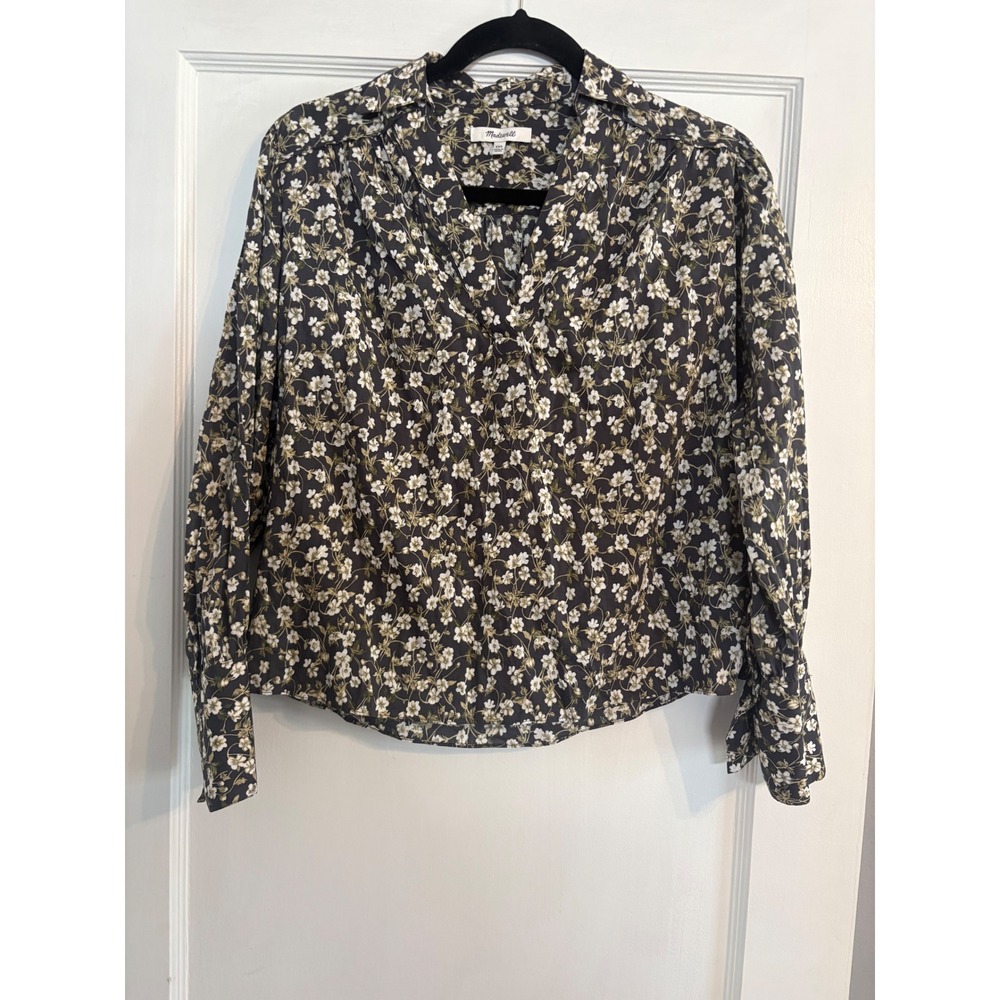 Women's Madewell Floral Long-Sleeve Blouse Size XXS